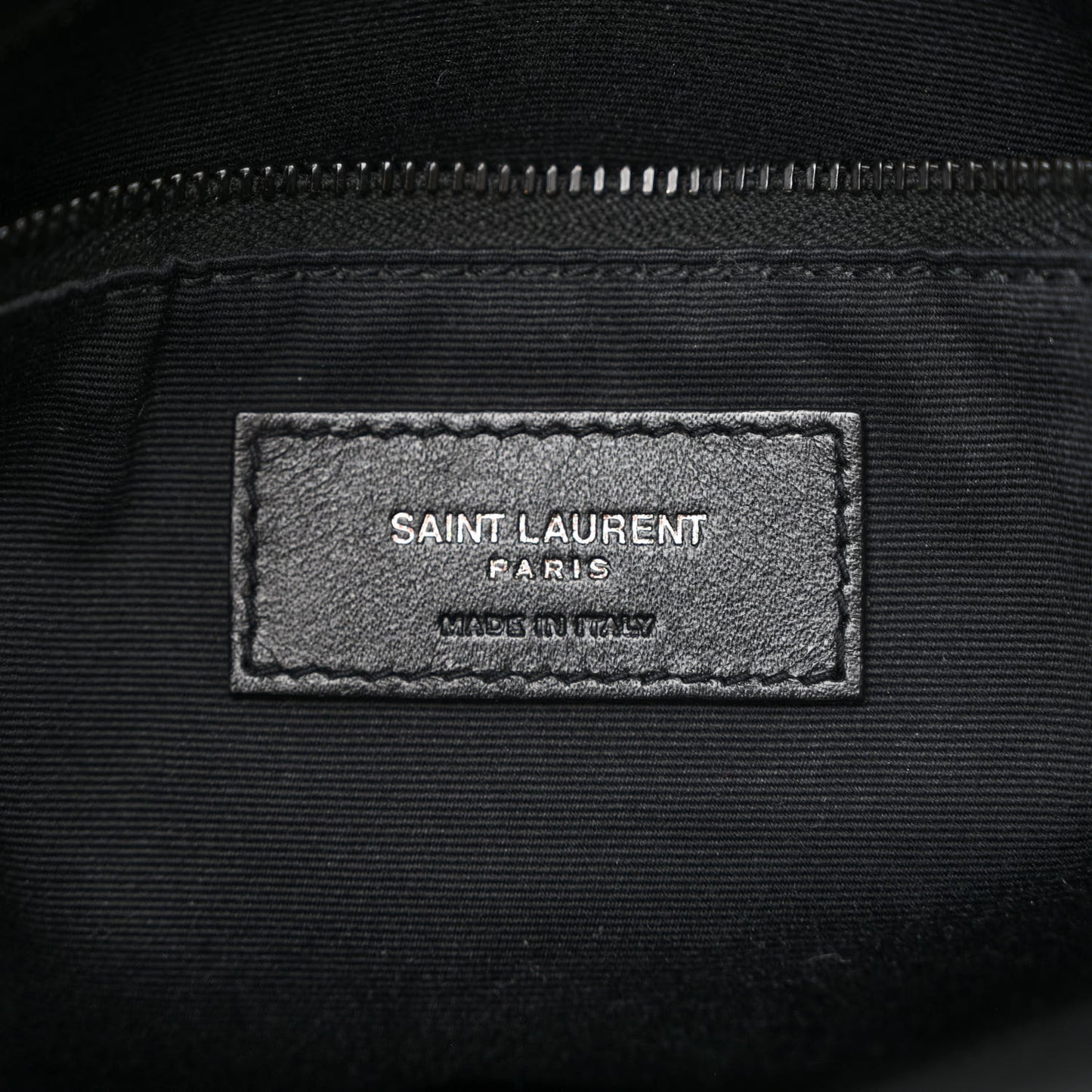 Lambskin Quilted Monogram Monochrome Small Loulou Puffer Chain Satchel Black