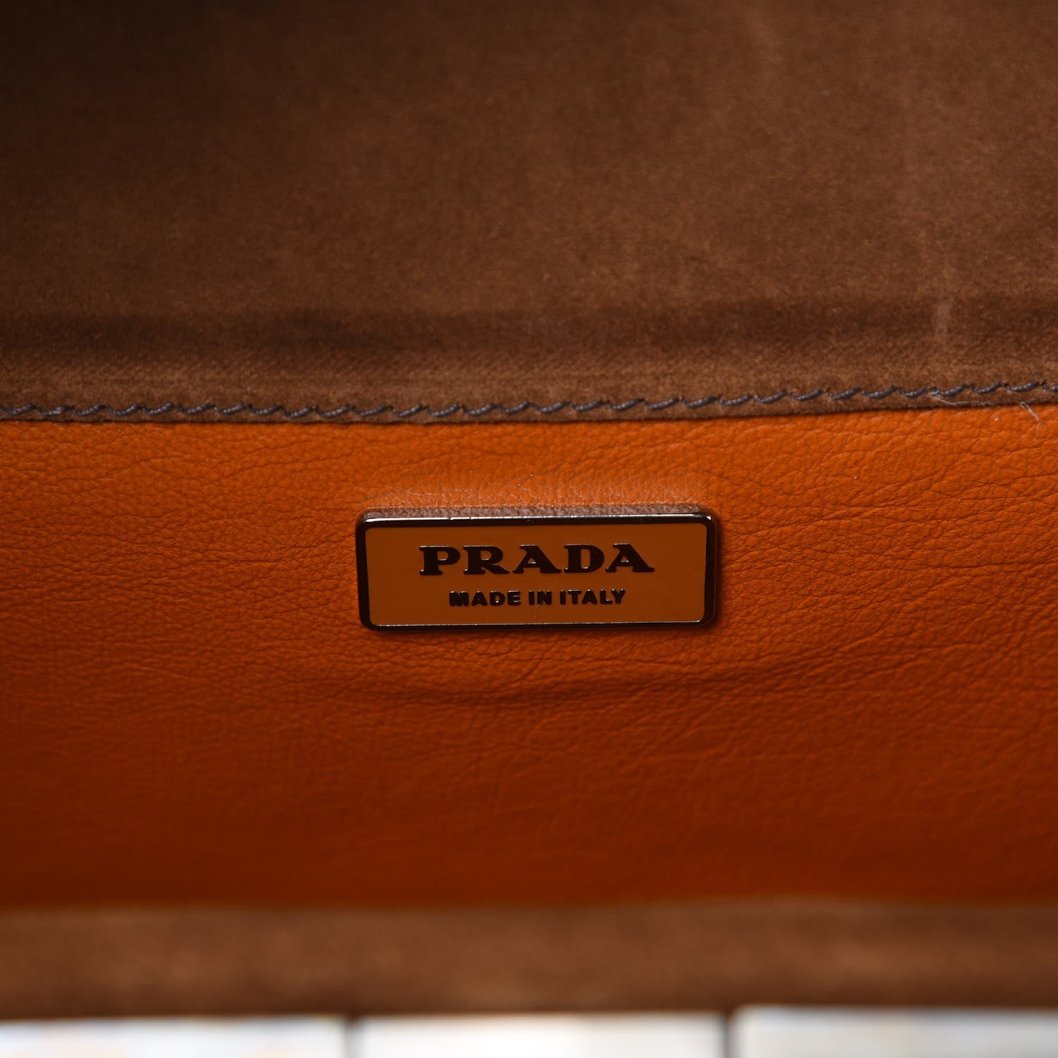 Prada Suede Grommet Frame Satchel Tabacco 5 of 22