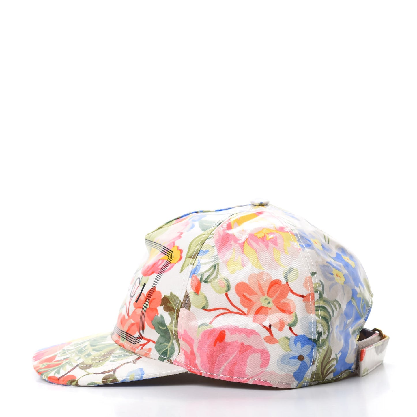 Crystal Floral Print Logo Baseball Hat L Multicolor