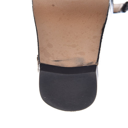 Chanel Lambskin Patent Cap Toe CC Slingback Sandals 36 Black 12 of 15