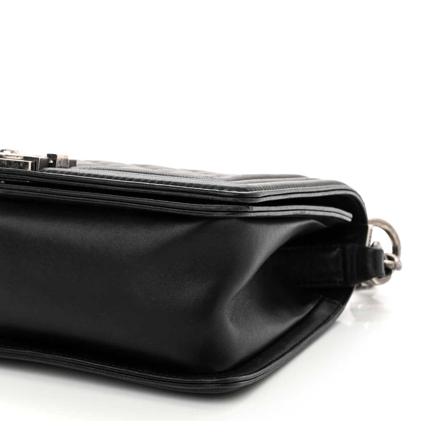 Lambskin Quilted Medium Boy Flap Black