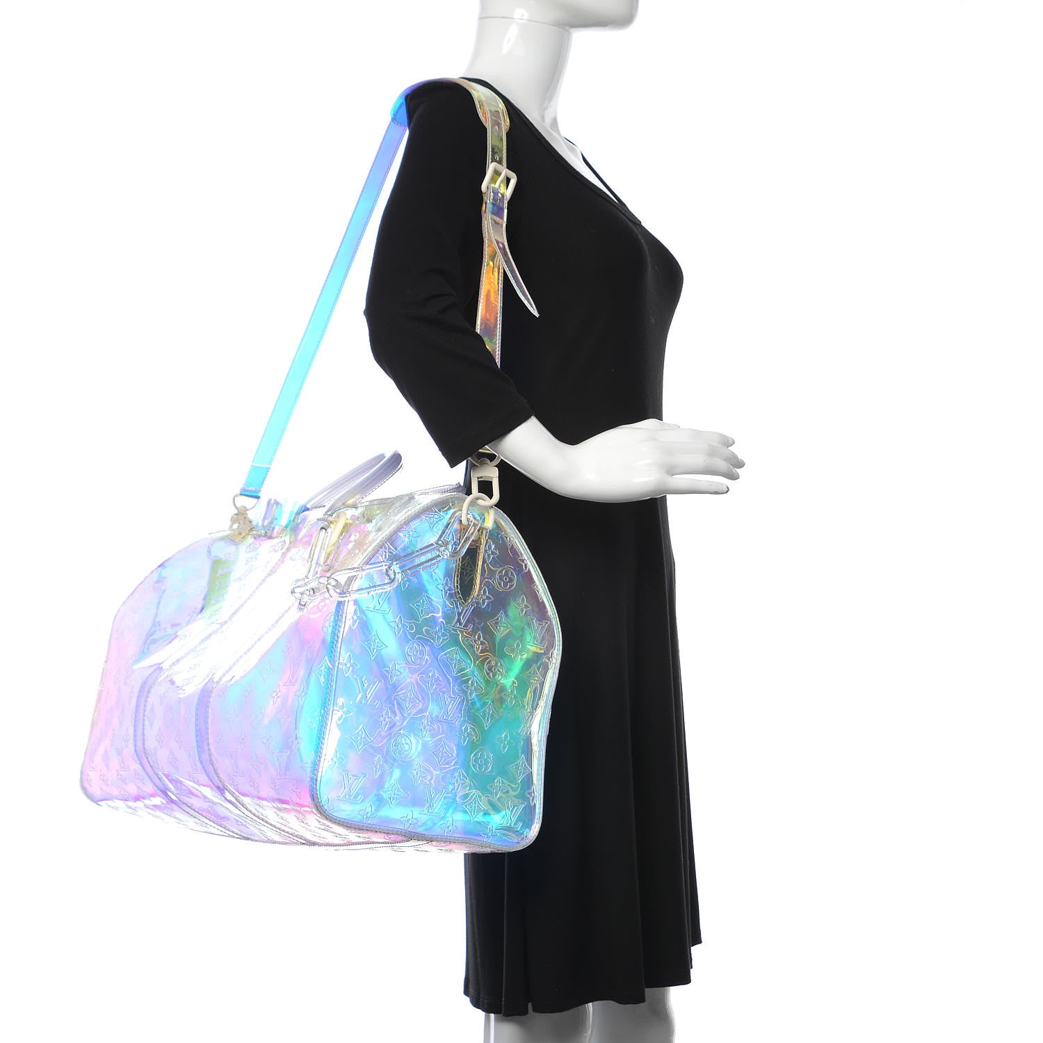 Louis Vuitton PVC Monogram Keepall Bandouliere 50 Iridescent Prism 2 of 9