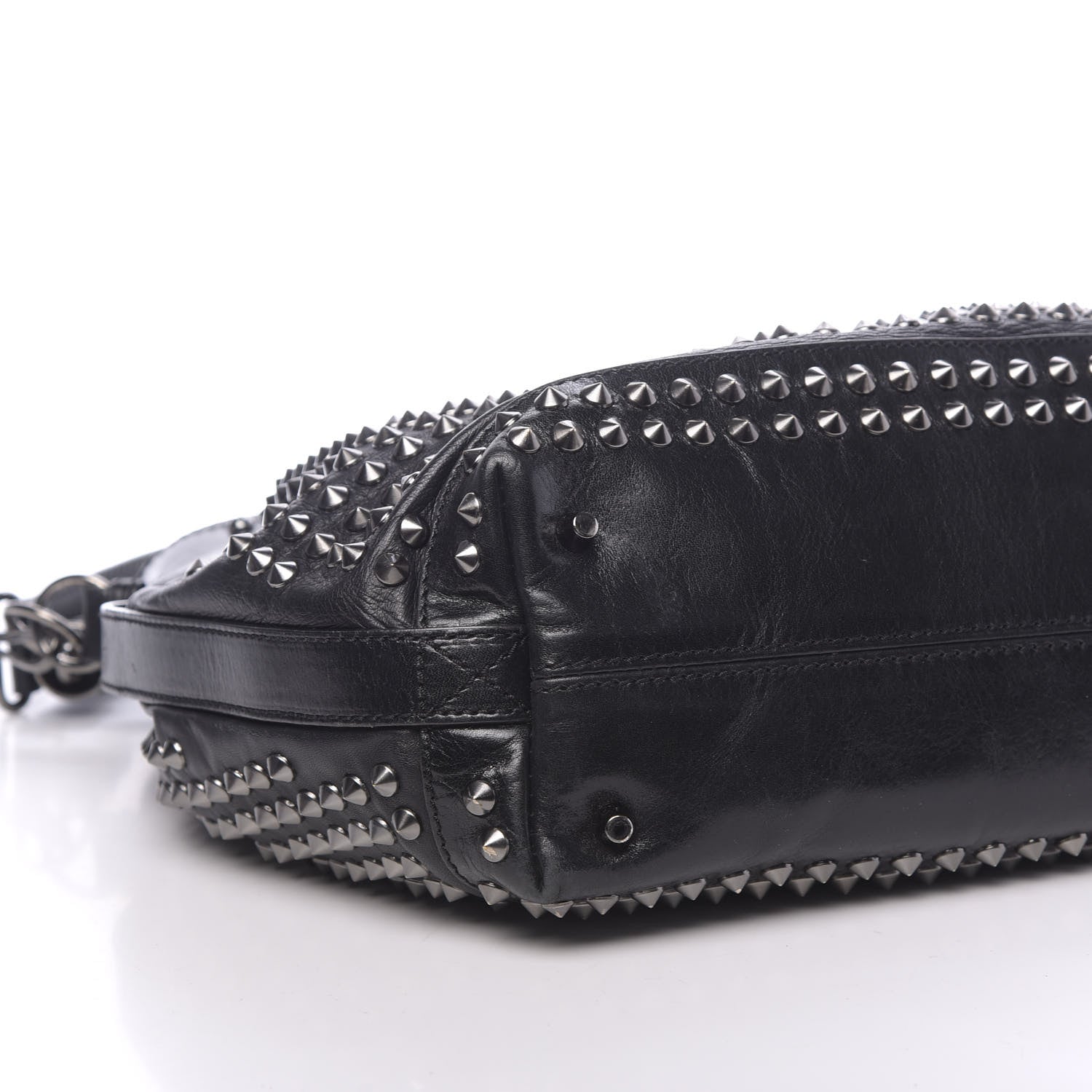 Burberry Prorsum Calfskin Studded Shoulder Bag Black 12 of 13
