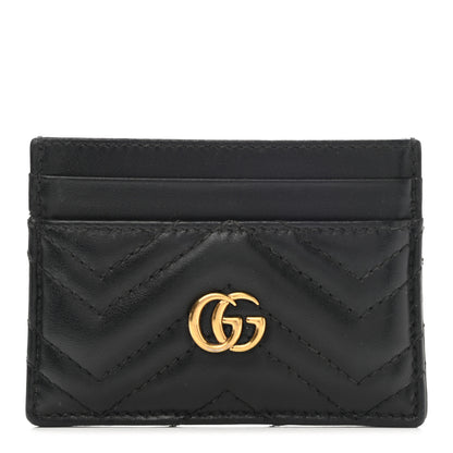 Gucci Calfskin Matelasse GG Marmont Card Holder Black 1 of 6