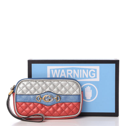 Gucci Laminated Nappa Trapuntata Zumi iPhone Case Rosso Marine Argento 8 of 8