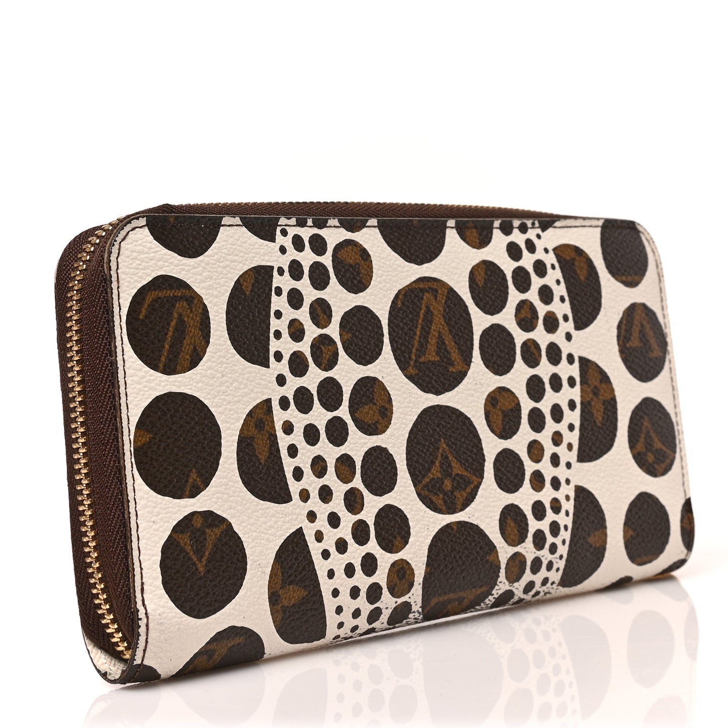Monogram Kusama Pumpkin Dots Zippy Wallet White