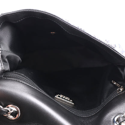 Chanel Sequin Medium Single Flap Silver Black 5 of 11