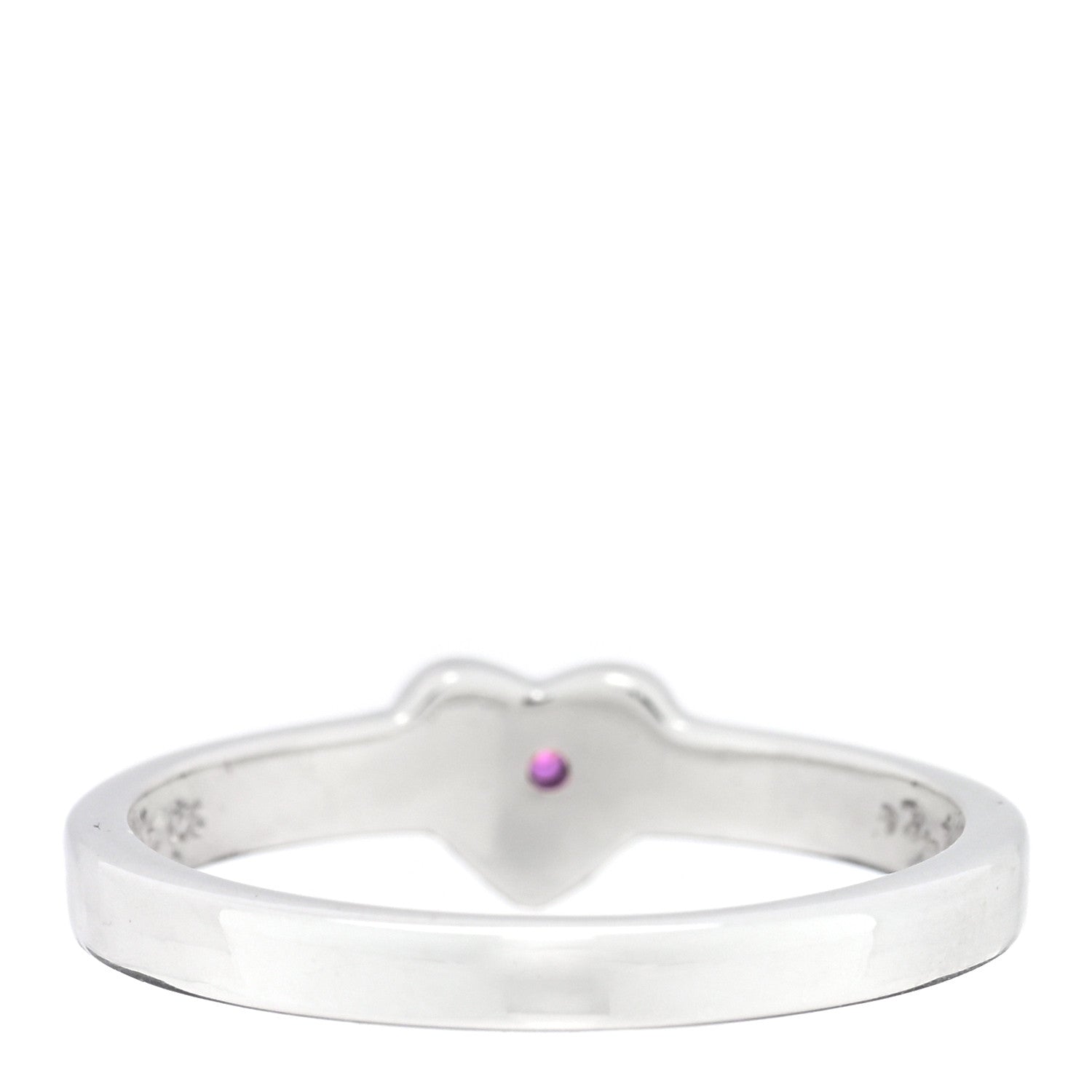 Tiffany Sterling Silver Pink Sapphire Heart Ring 52 6 3 of 4