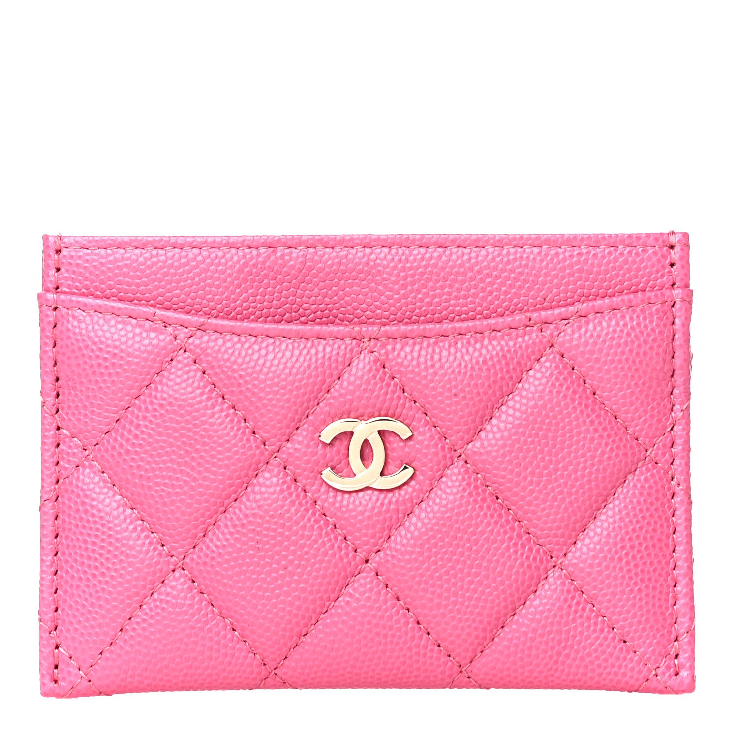Chanel Caviar Quilted Card Holder Pink 1 of 12