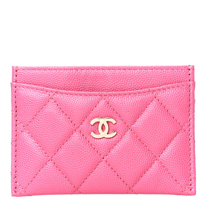 Chanel Caviar Quilted Card Holder Pink 1 of 12