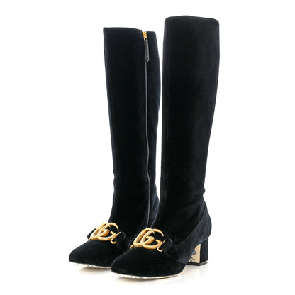 Gucci Velvet GG Victoire 55mm Boots 36 Black 3 of 9