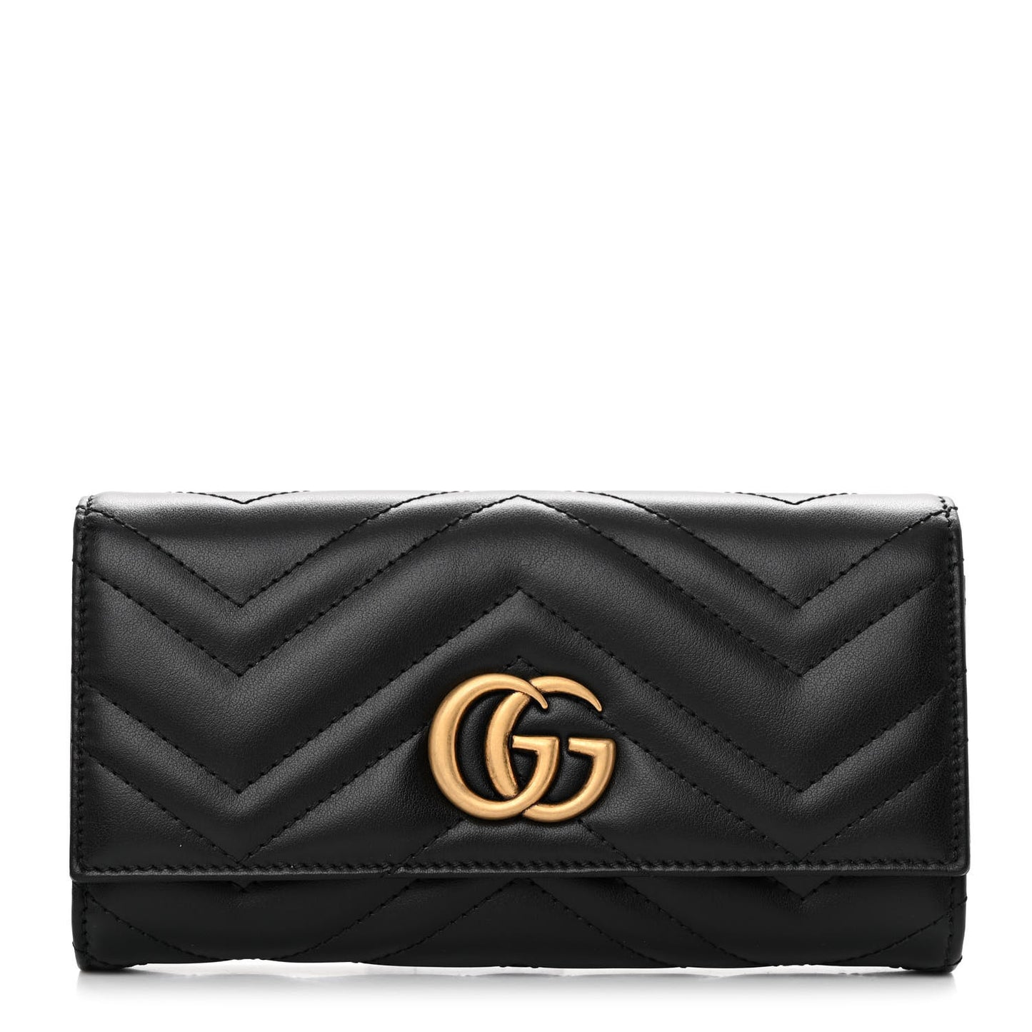 Calfskin Matelasse GG Marmont Continental Wallet Black
