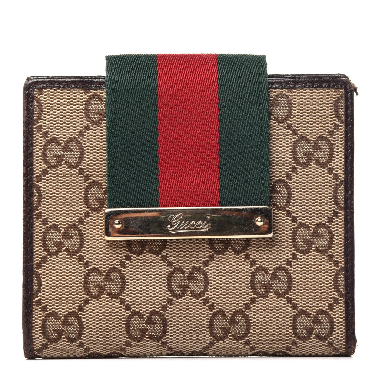 Monogram Web Ladies Web French Wallet Brown