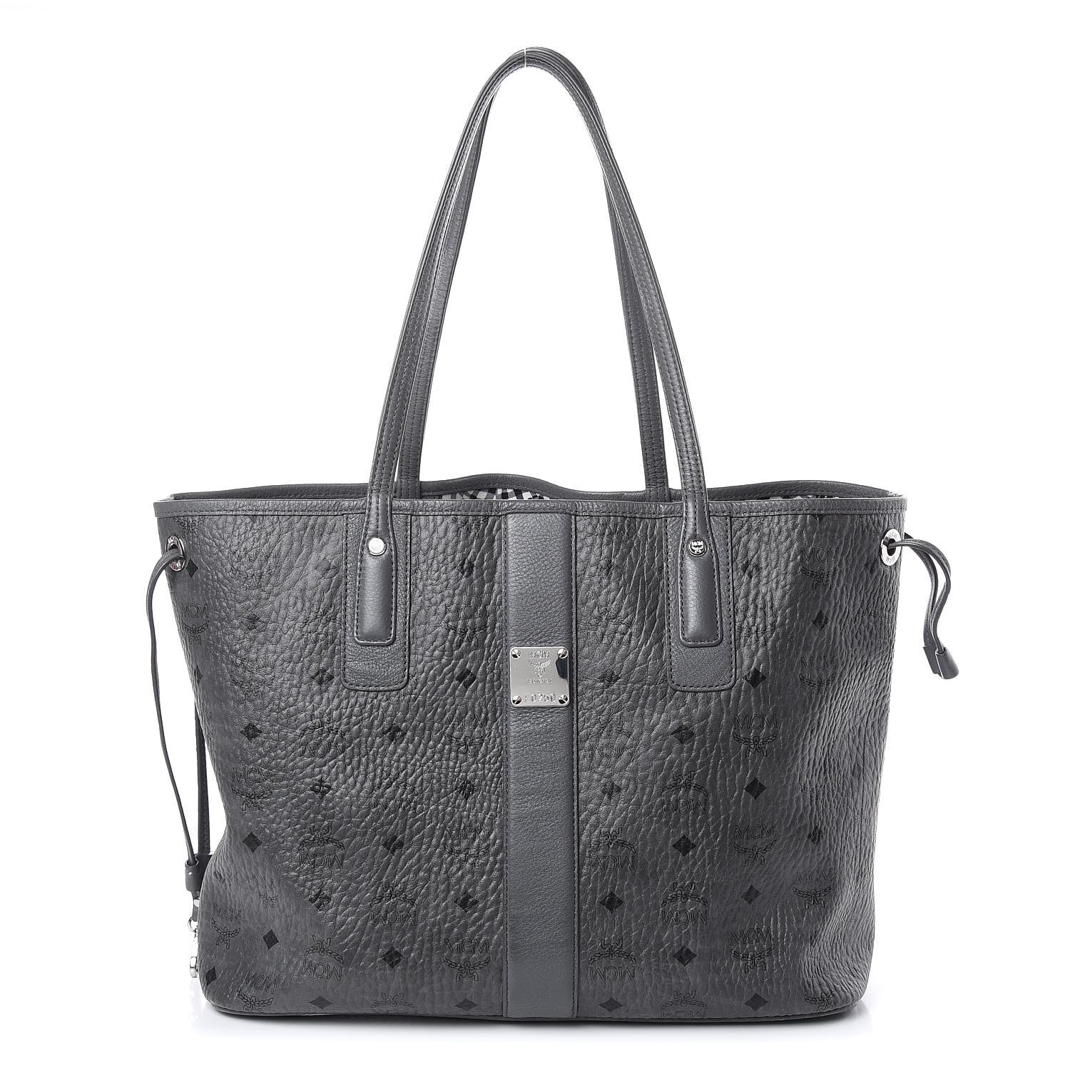 MCM Visetos Medium Liz Reversible Shopper Tote Phantom Grey 1 of 15