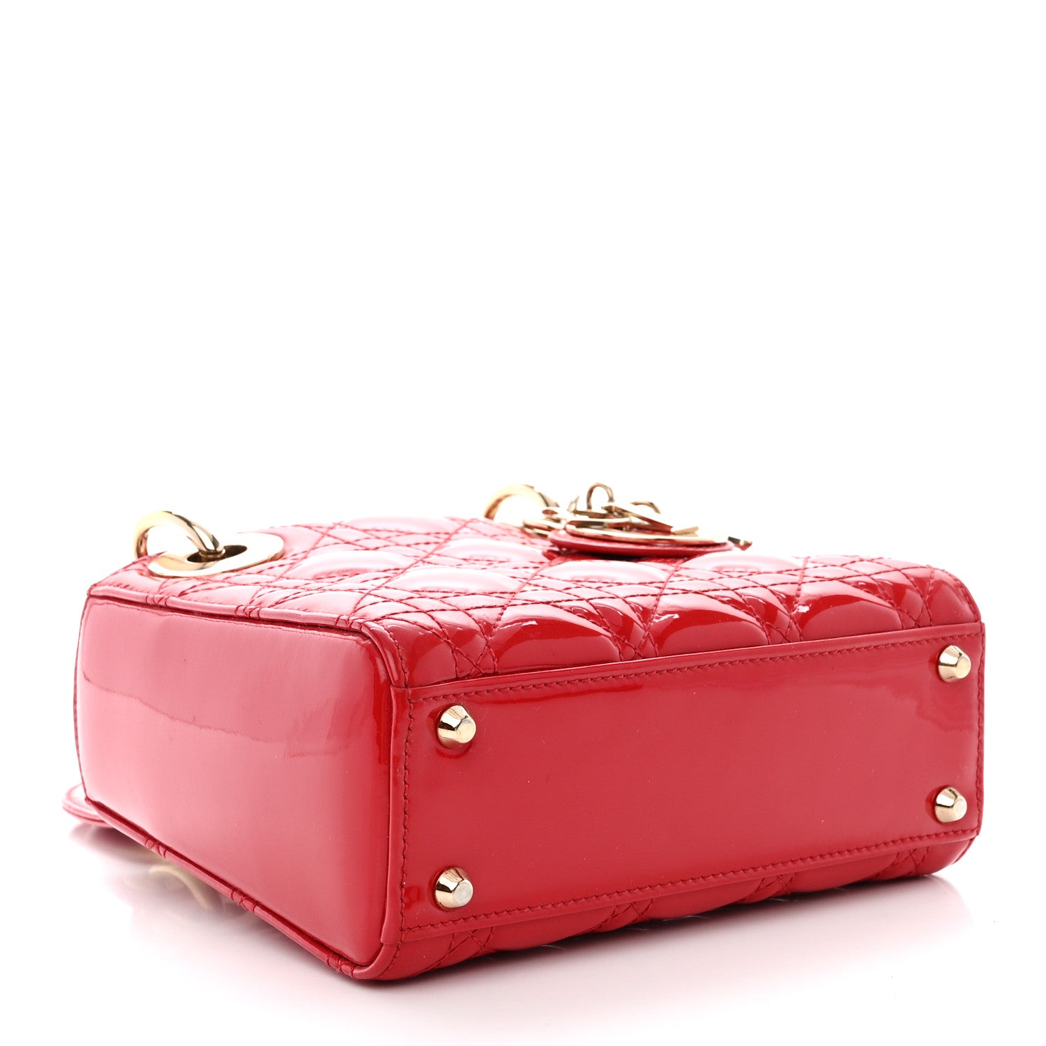 Christian Dior Patent Cannage Mini Lady Dior Red 4 of 13