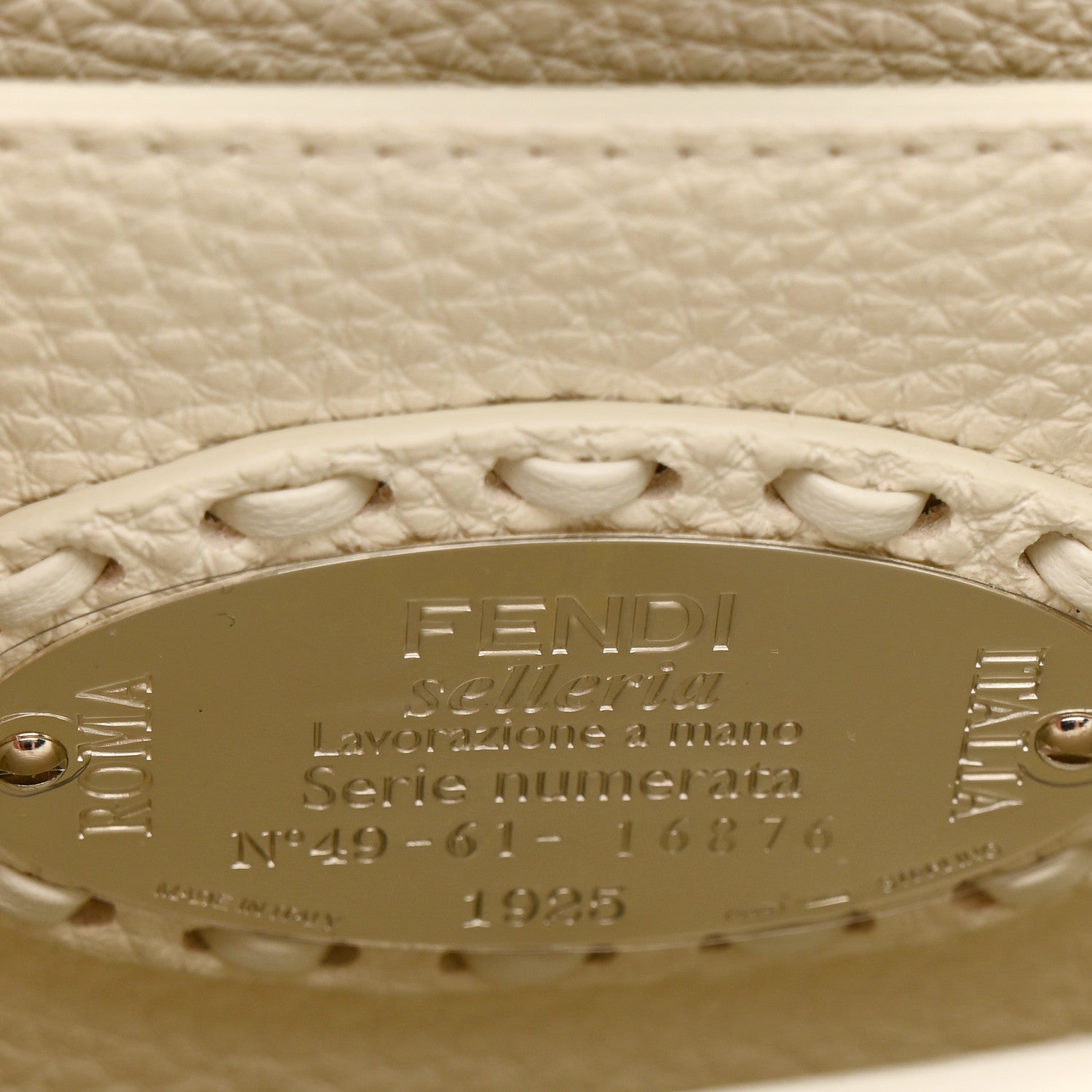 Fendi Cuoio Romano Selleria Chamois Small Peekaboo I SEE U Satchel White 8 of 12
