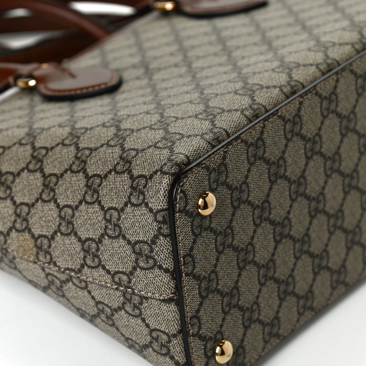 GG Supreme Monogram Small Zip Top Tote Beige Tuscany