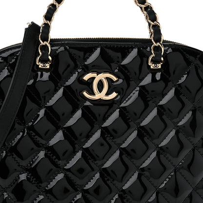 Chanel Patent Quilted Shiny Coco Small Shopping Bag Black 8 of 12