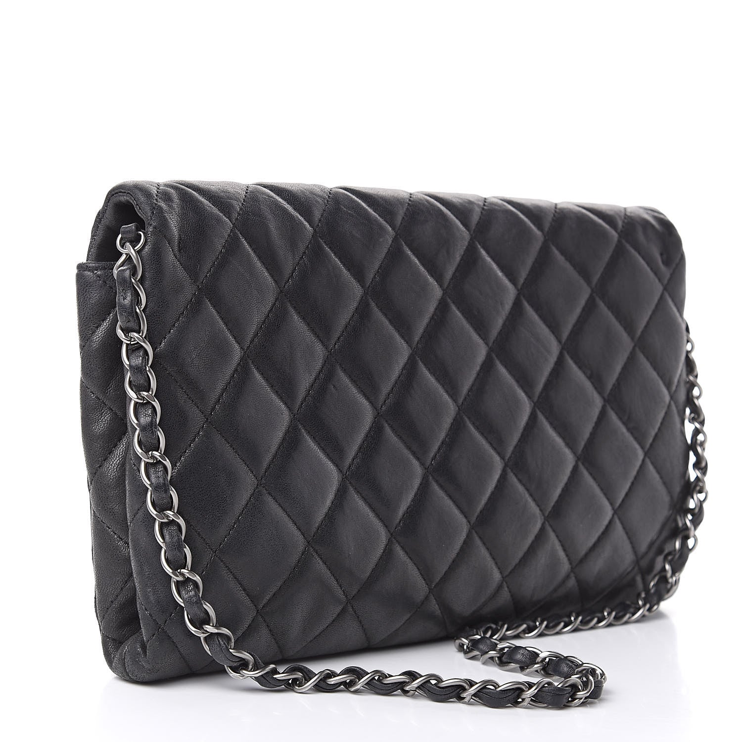 Chanel Lambskin Quilted Medium Leo Lion Flap Clutch Black 3 of 13