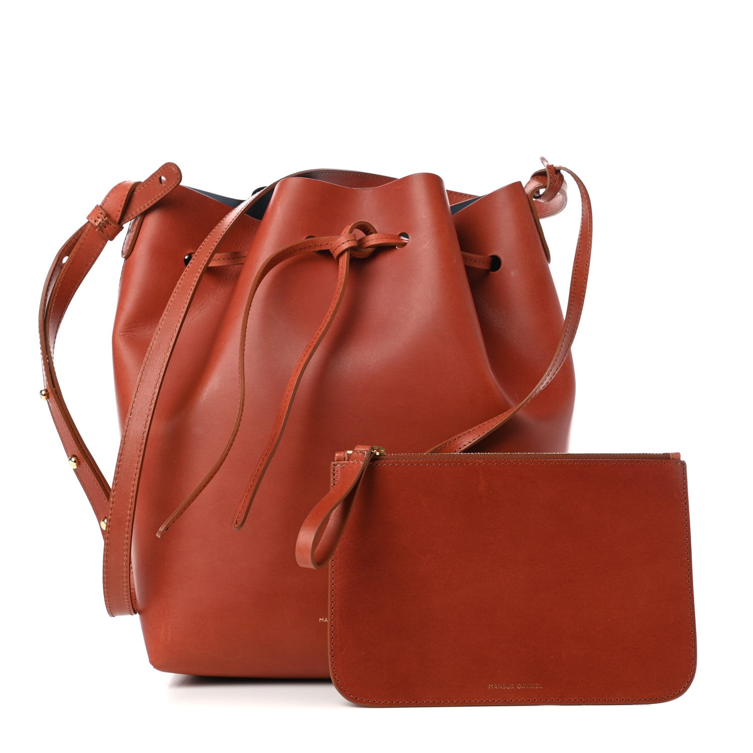 Mansur Gavriel Calfskin Bucket Bag Saddle 1 of 10
