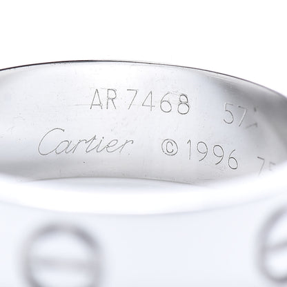 Cartier 18K White Gold 5.5mm LOVE Ring 57 8 4 of 5