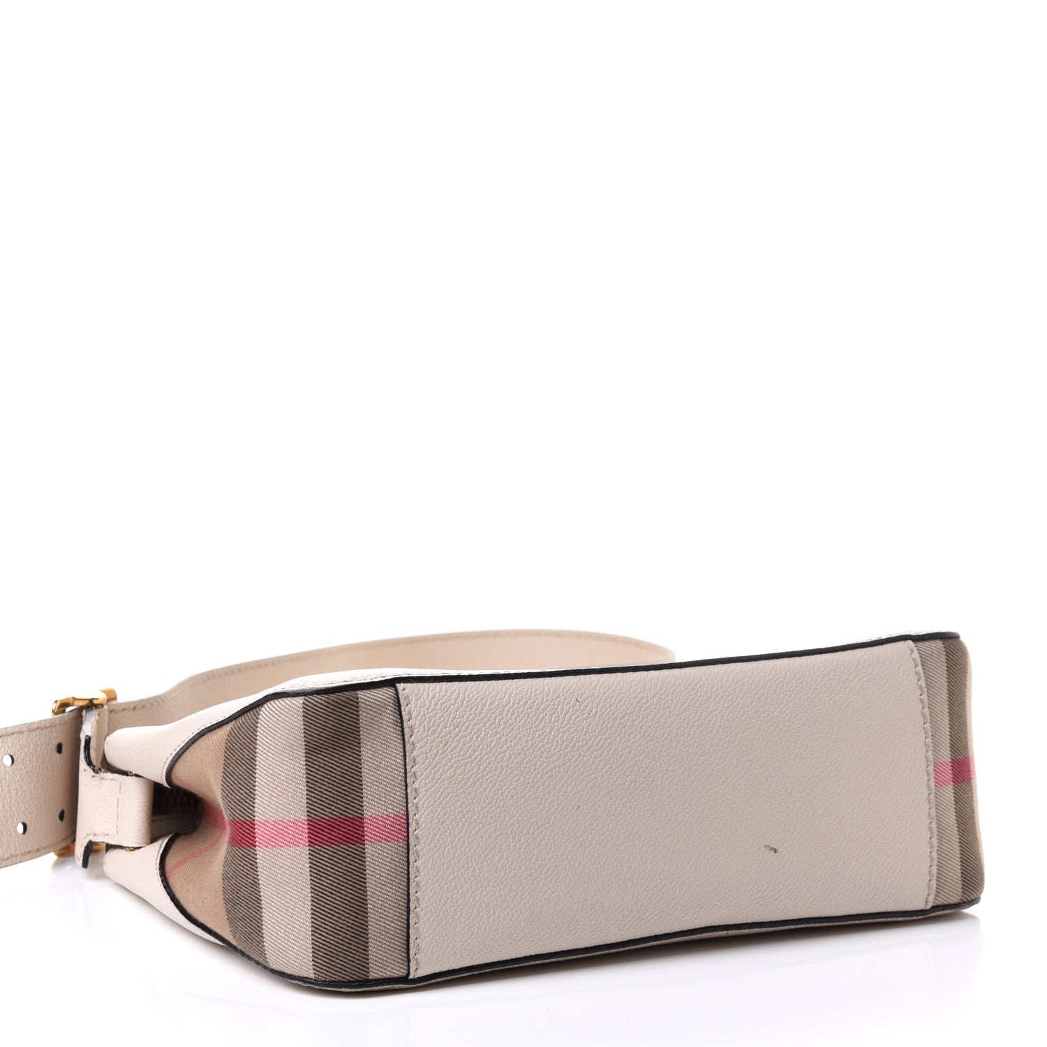 Burberry Soft Grain Calfskin House Check Small Helmsley Crossbody Limestone 3 of 5