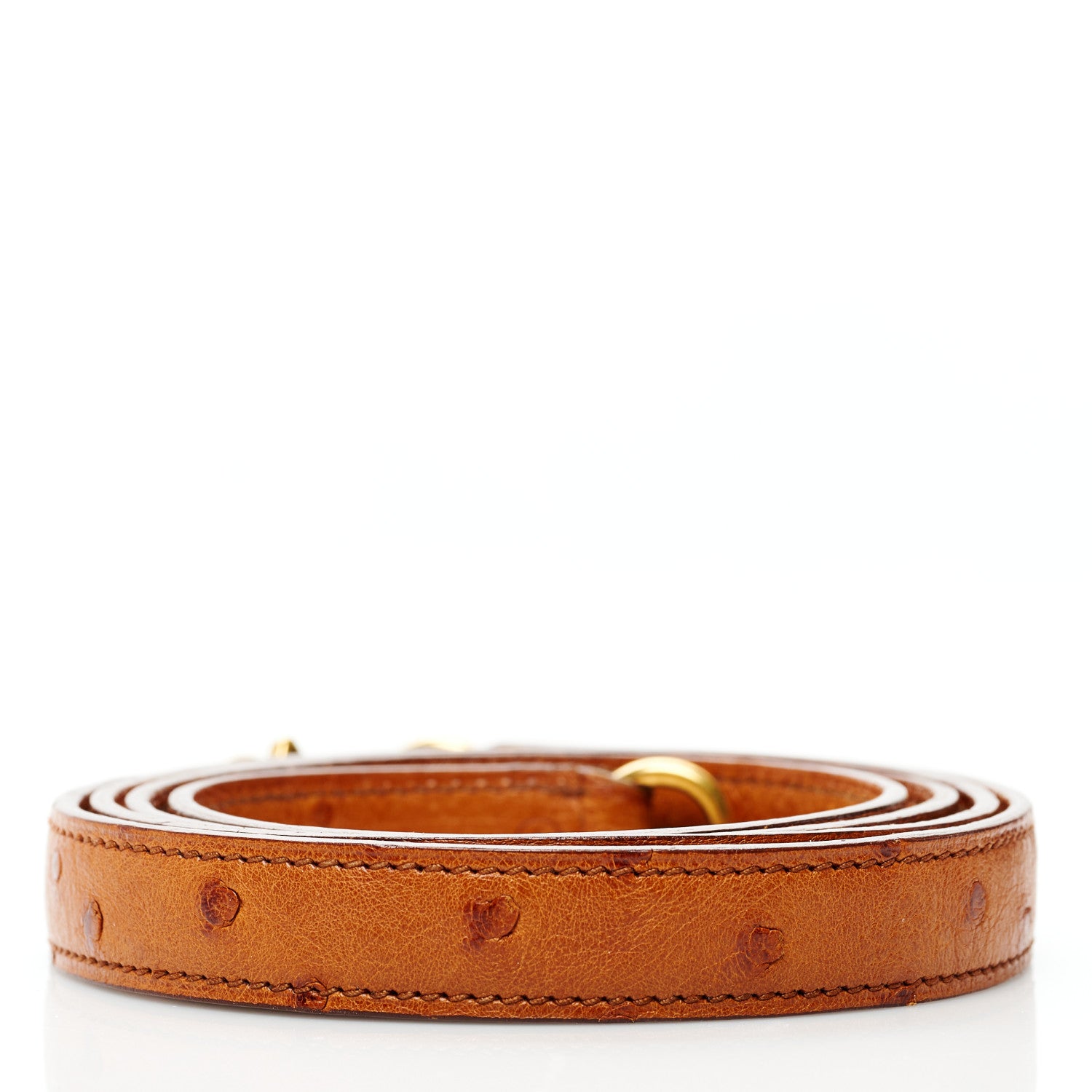 Hermes Ostrich Kelly Shoulder Strap Cognac 2 of 5