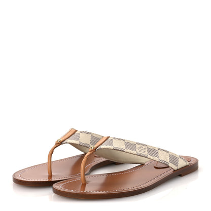 Louis Vuitton Damier Azur Sunny Flat Thong Sandals 38 4 of 11
