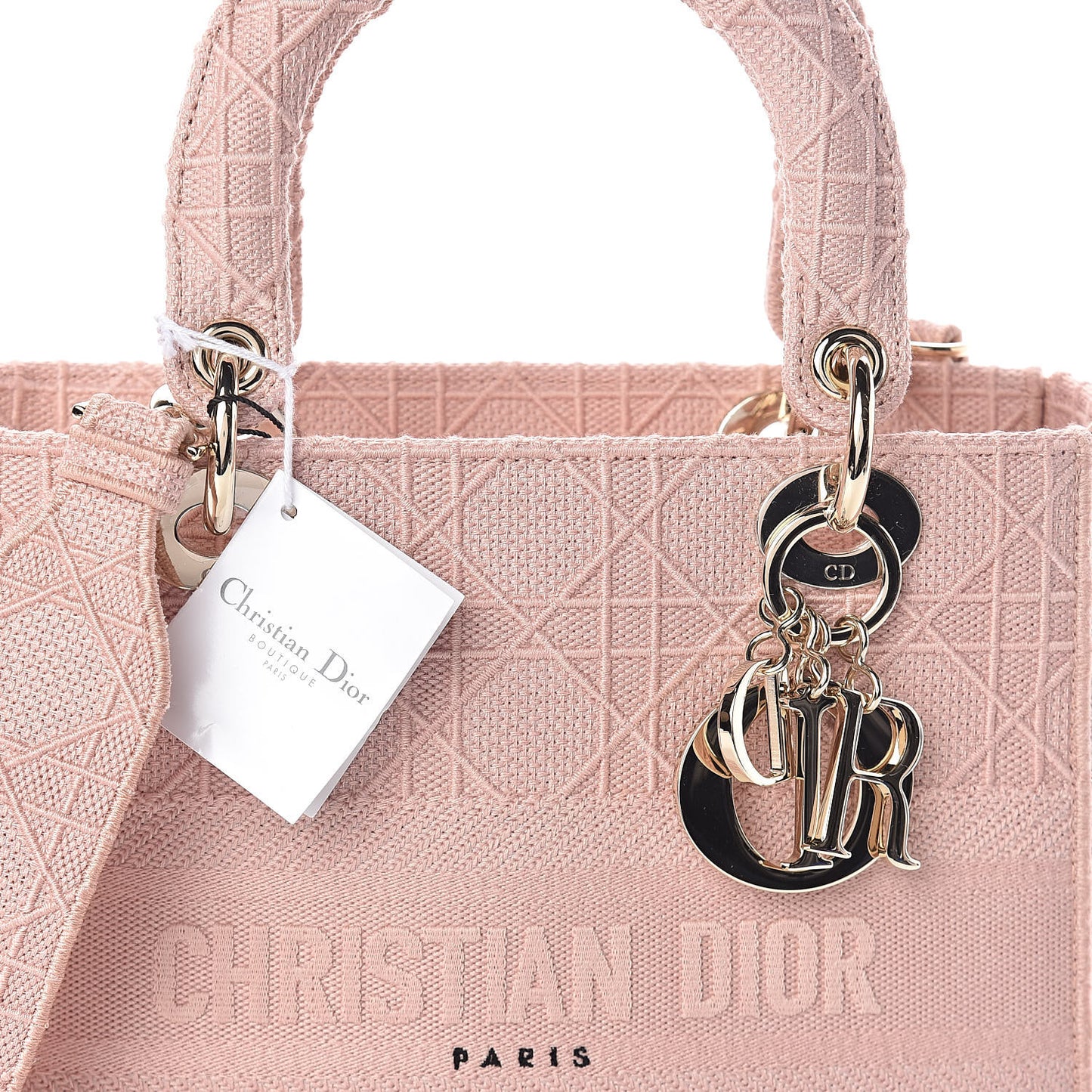 Canvas Cannage Medium Lady Dior Pink