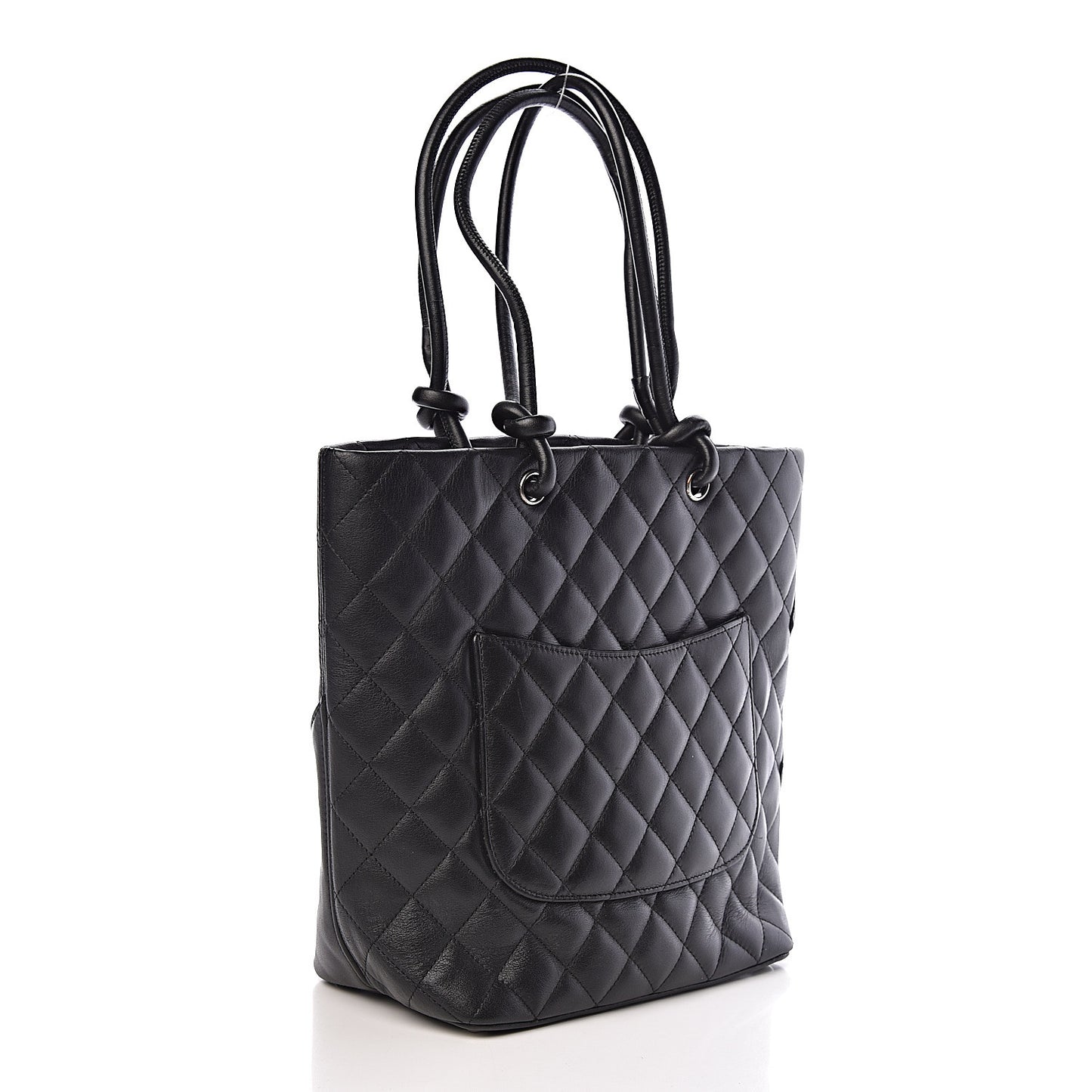 Calfskin Quilted Medium Cambon Tote Black