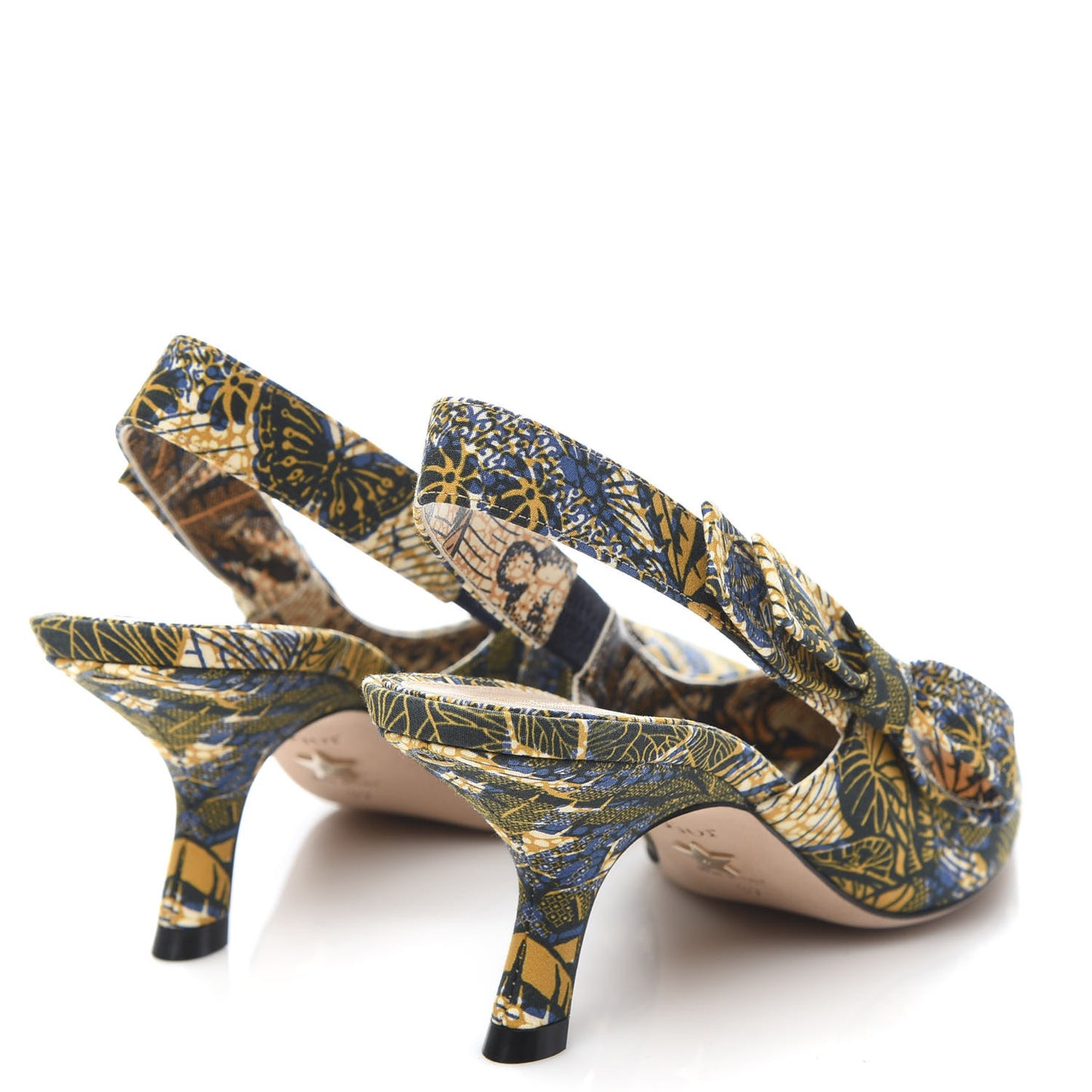 Toile De Jouy Sweet D Slingback Pumps 37 Blue Yellow