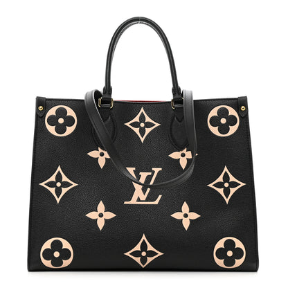 Louis Vuitton LOUIS VUITTON Empreinte Monogram Giant Onthego MM Black Beige 1 of 10