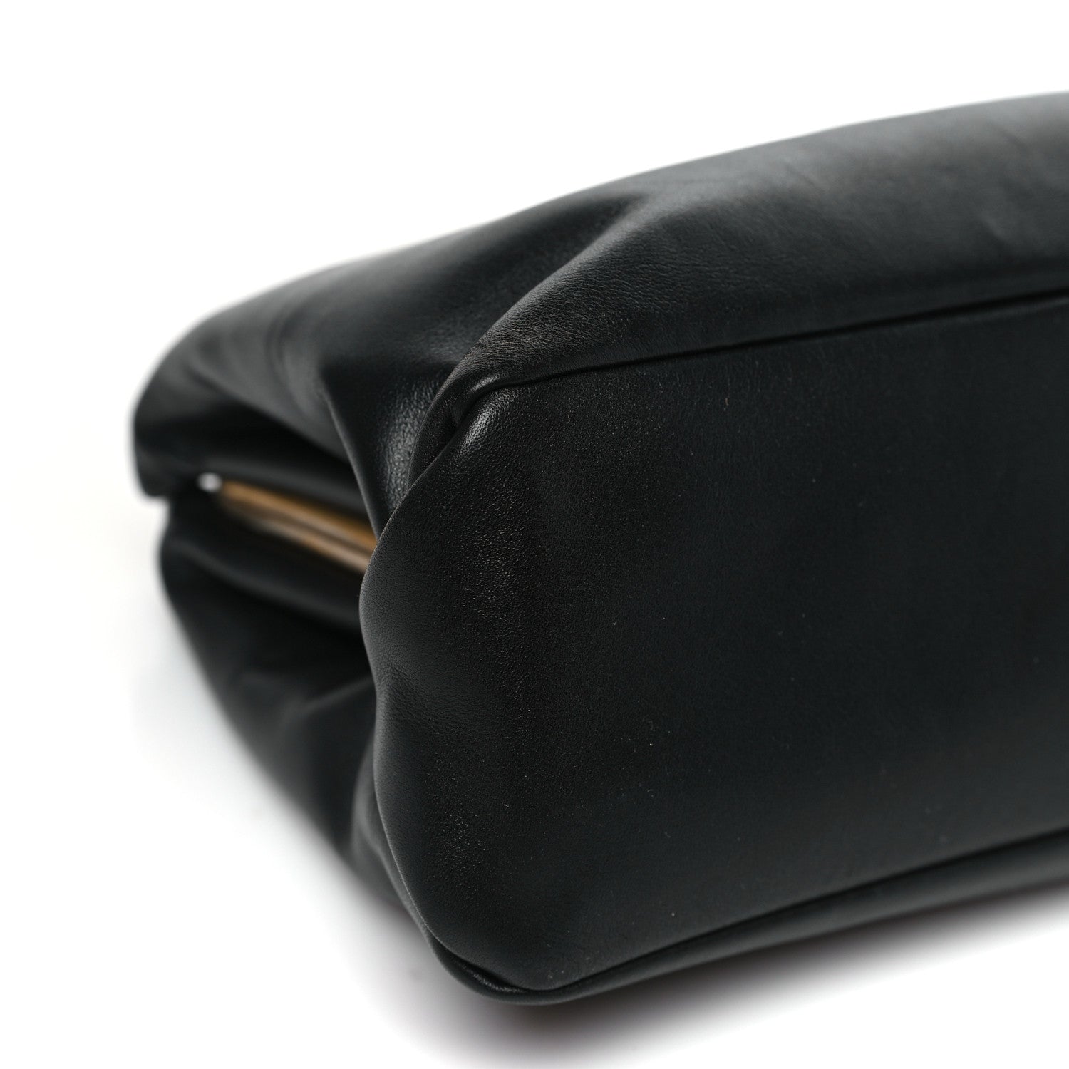Celine Calfskin Pleated French Lock Clutch Black 10 of 11