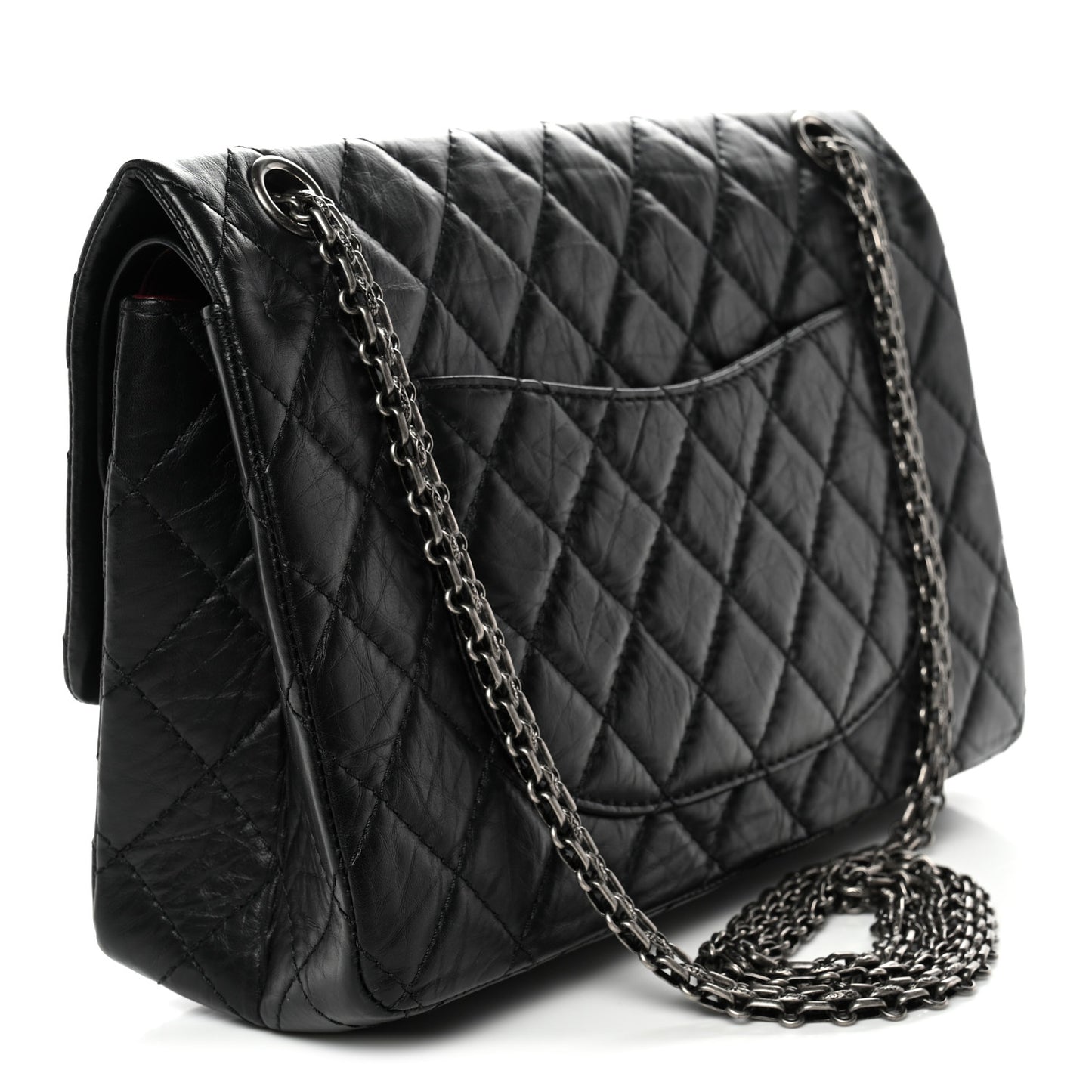 Aged Calfskin Quilted 2.55 Reissue 226 Flap Black