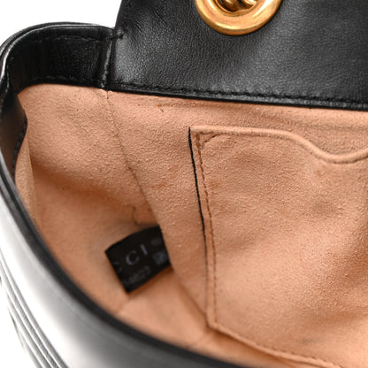 Gucci Calfskin Matelasse Mini GG Marmont Shoulder Bag Black 12 of 16