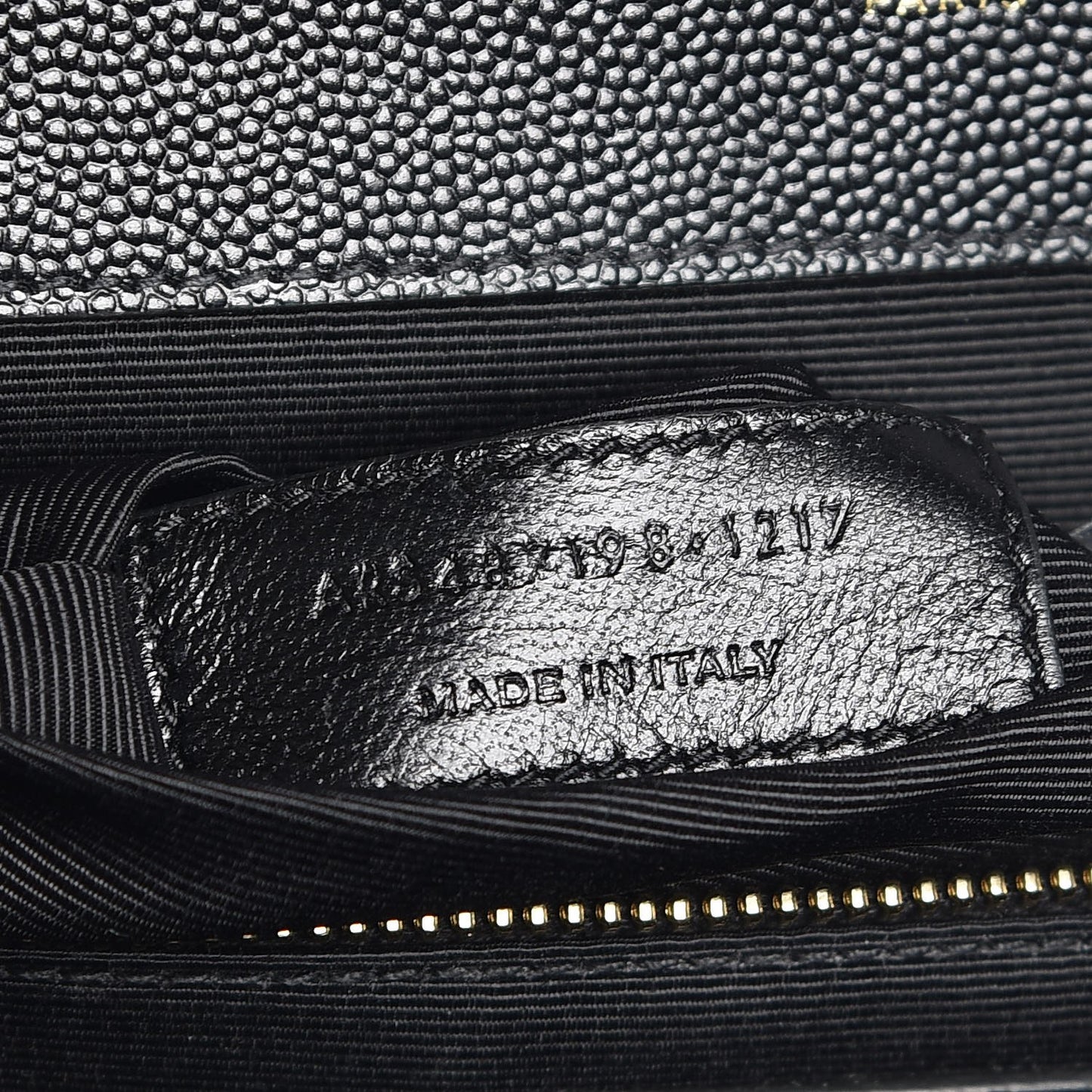 Grain De Poudre Matelasse Chevron Large Monogram Satchel Black