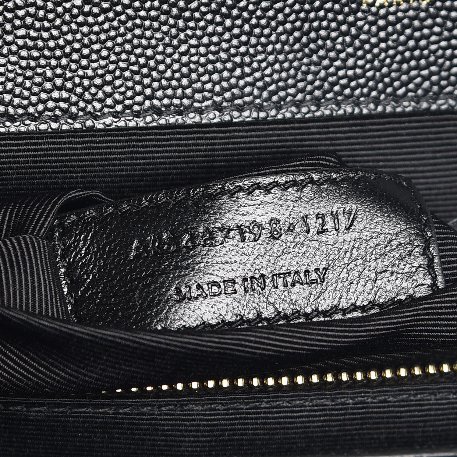 Saint Laurent Grain De Poudre Matelasse Chevron Large Monogram Satchel Black 8 of 8