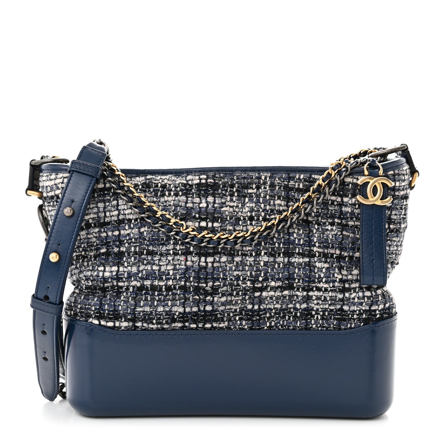 Chanel Tweed Calfskin Medium Gabrielle Hobo Blue 1 of 11