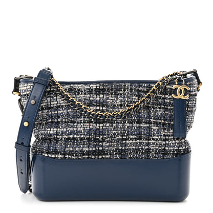 Chanel Tweed Calfskin Medium Gabrielle Hobo Blue 1 of 11