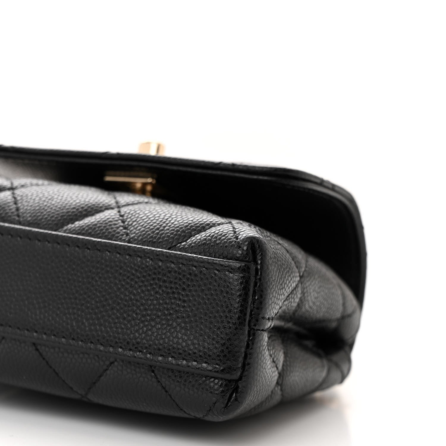 Chanel Caviar Quilted Nano Coco Handle Clutch With Chain Black 10 of 11