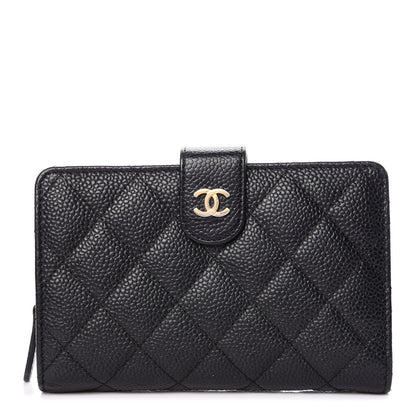 Chanel Caviar Quilted Zipped Pocket Wallet Black 1 of 12