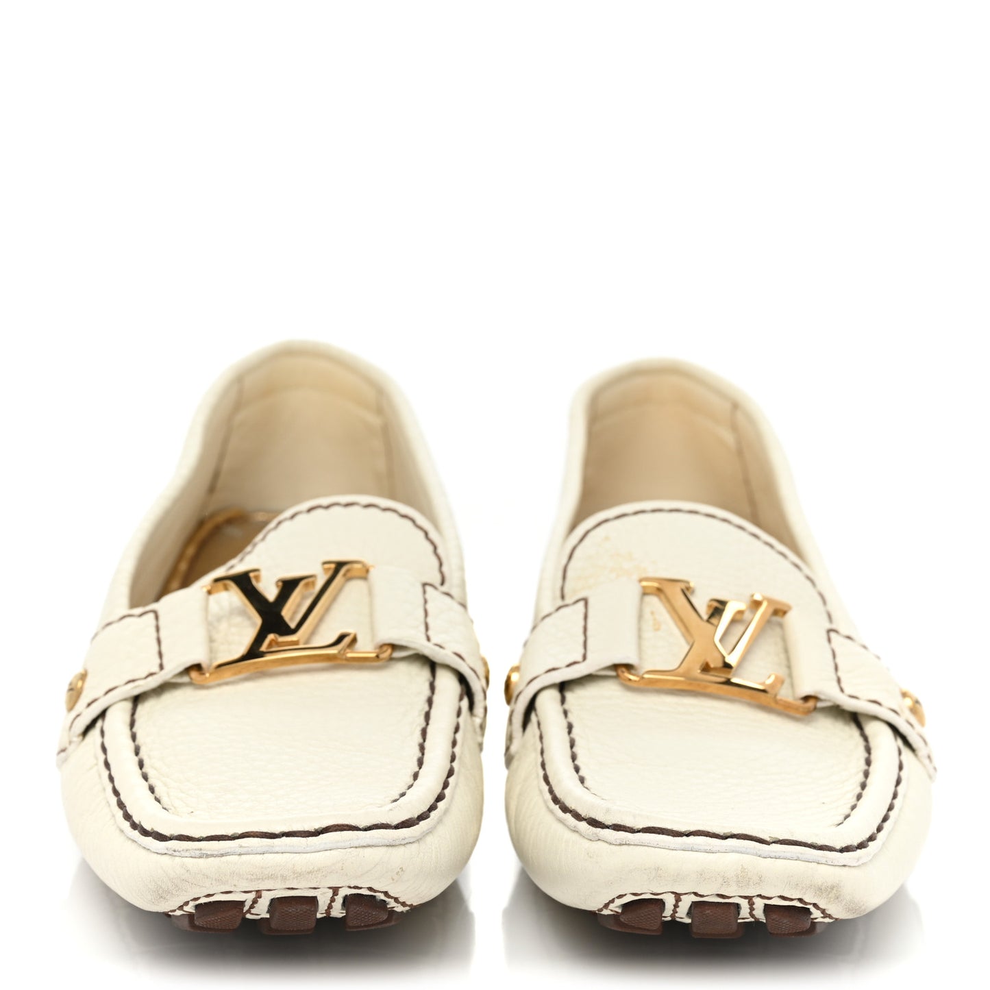 Calfskin Mens Monte Carlo Car Shoe Moccasin Loafers 36.5 White