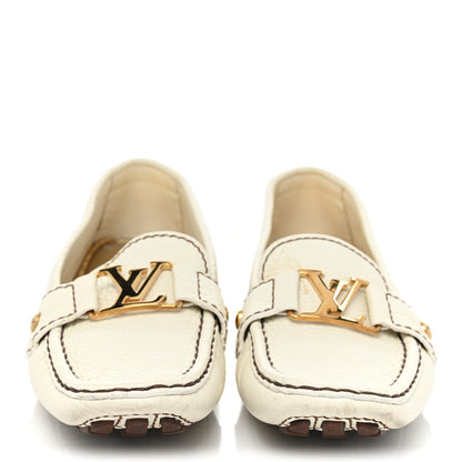 Louis Vuitton Calfskin Mens Monte Carlo Car Shoe Moccasin Loafers 36.5 White 2 of 17