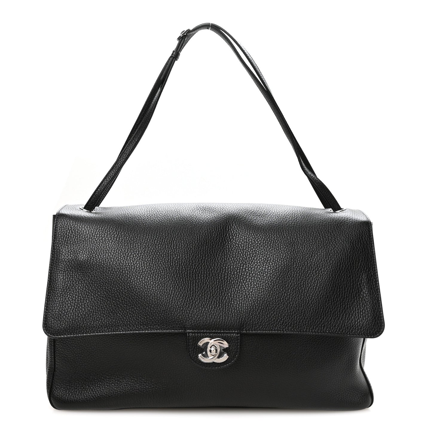 Grained Calfskin Souplissimo Maxi Flap Black