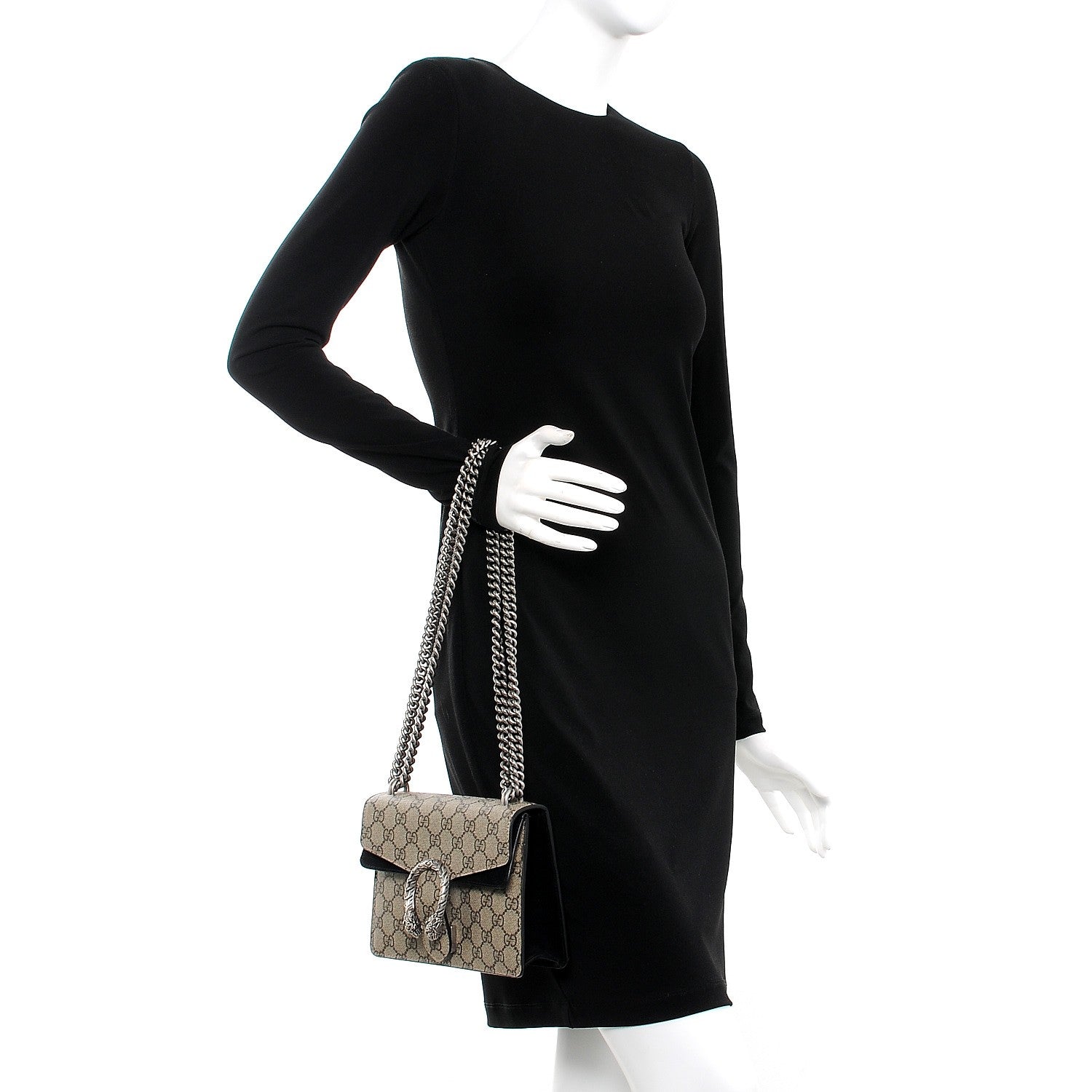 Gucci GG Supreme Monogram Mini Dionysus Shoulder Bag Black 3 of 11