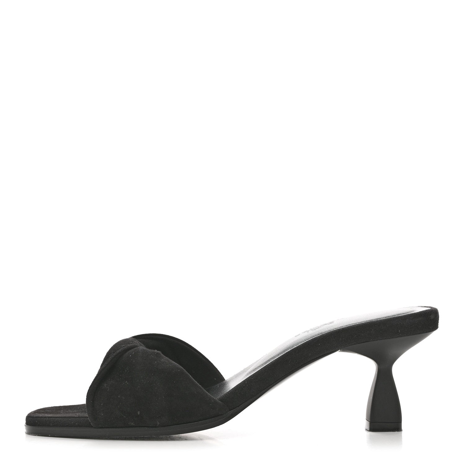 Hermes Suede Goatskin Giny 55 Sandals 38 Black 1 of 10
