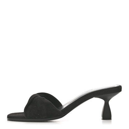 Hermes Suede Goatskin Giny 55 Sandals 38 Black 1 of 10