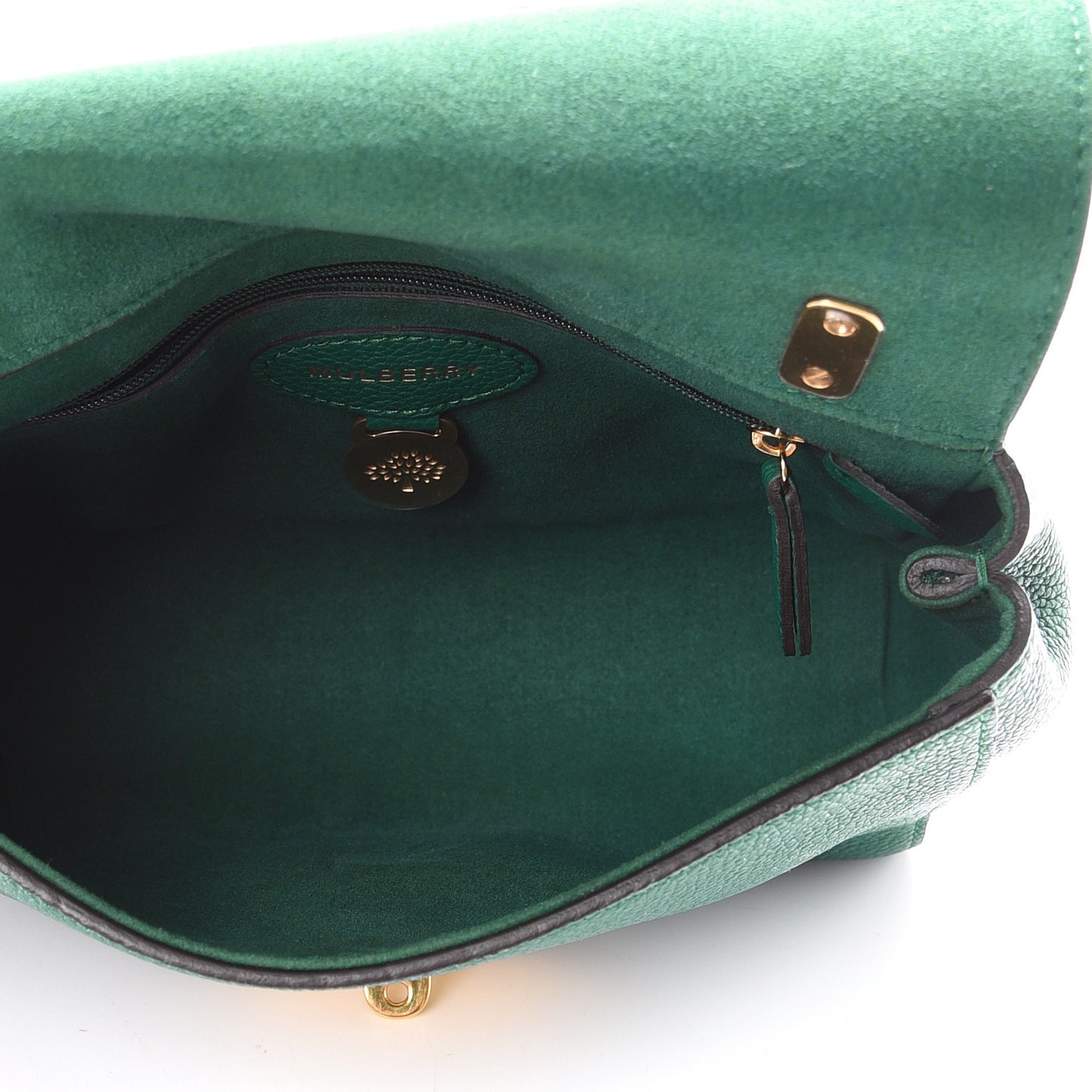 Small Classic Grain Calfskin Small Lily Flap Emerald