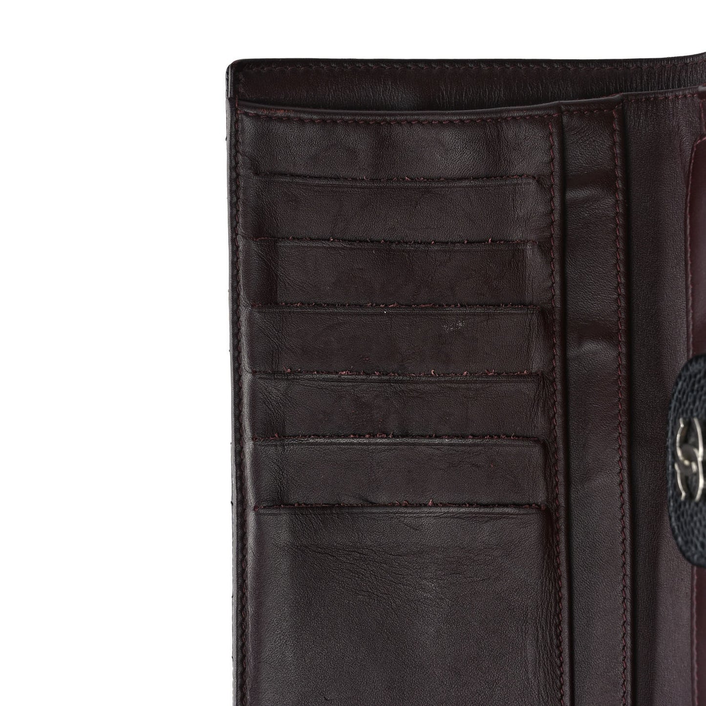 Caviar Quilted Large Flap Wallet Black