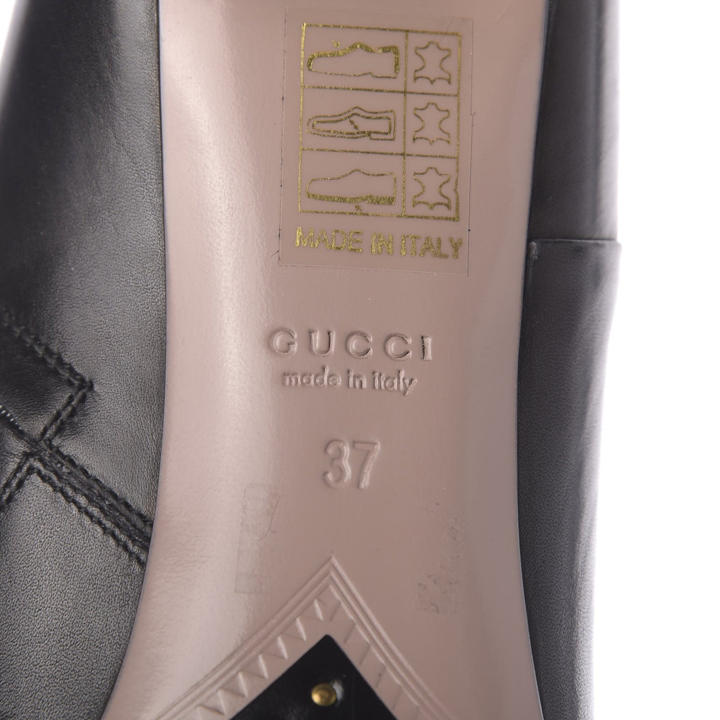 Calfskin Diamond Heel Ankle Boots 37 Black